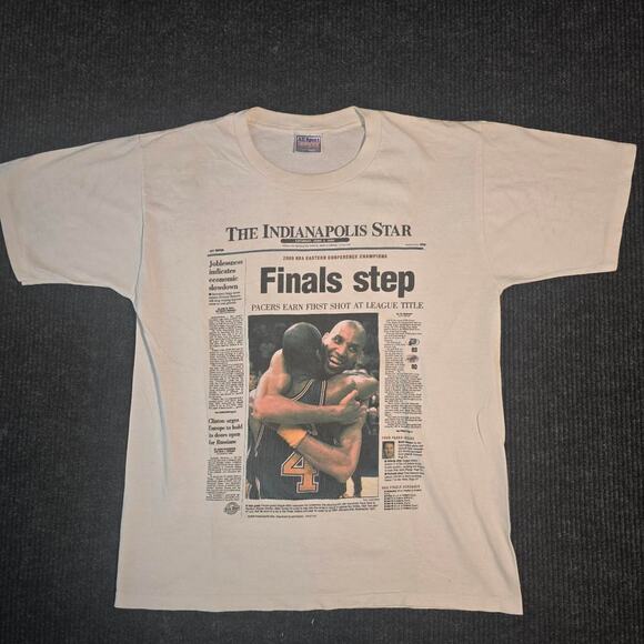 Vintage 2000 Single Stitch NBA Finals Indiana Pacers Reggie Miller graphic tee - Picture 1 of 7